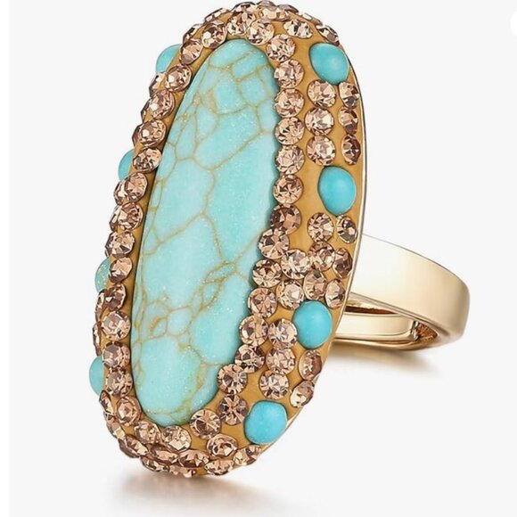Turquoise Gold Ring - Picture 3 of 6
